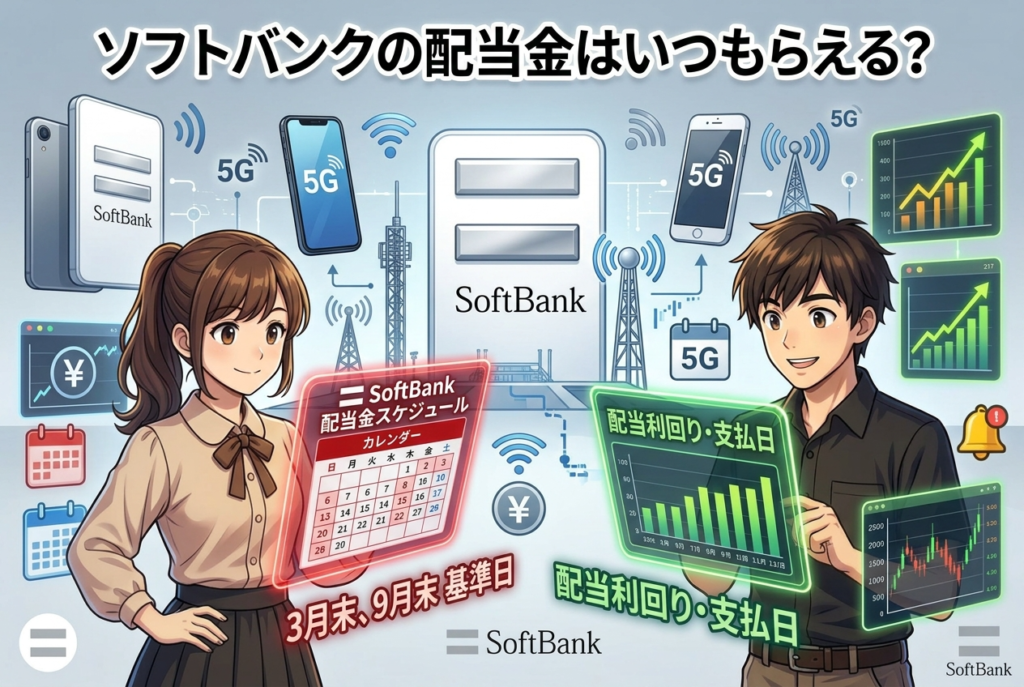 ソフトバンクの配当金はいつもらえる？権利確定日・支払日・1株いくらを解説【2026年最新】