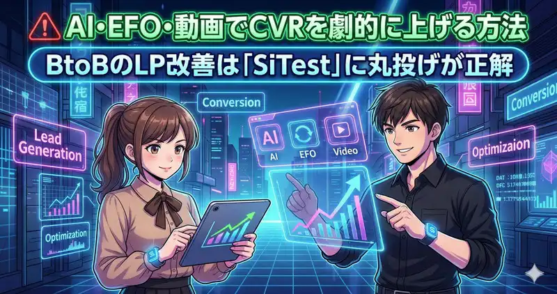 BtoBのLP改善は「SiTest」に丸投げが正解！AI・EFO・動画でCVRを劇的に上げる方法