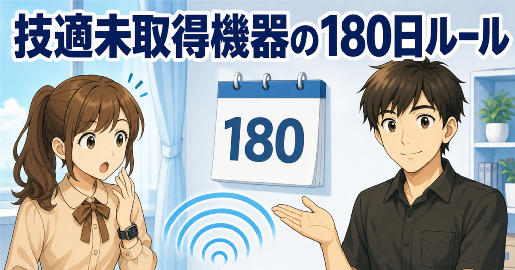技適未取得機器を用いた実験等の特例制度（180日ルール）を無線技術士が解説する記事のアイキャッチ