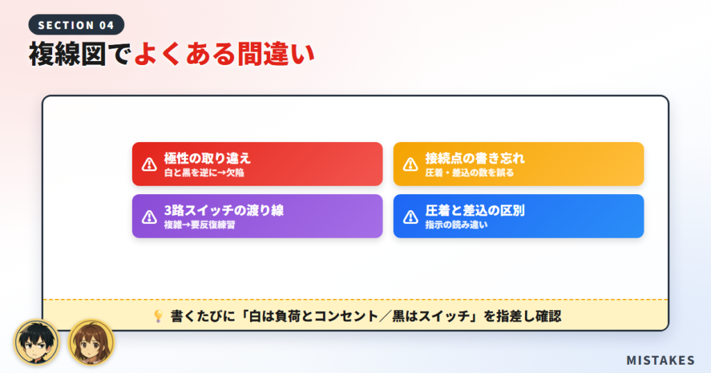 複線図でよくある間違い（有資格者が実感）