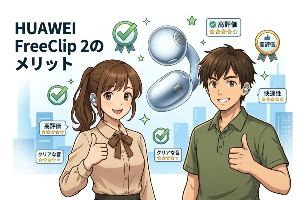 HUAWEI FreeClip 2のメリット5つ