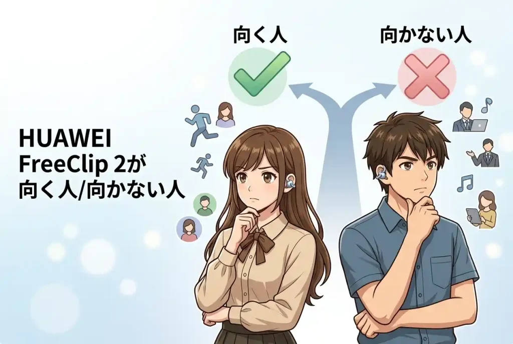 HUAWEI FreeClip 2が向く人/向かない人