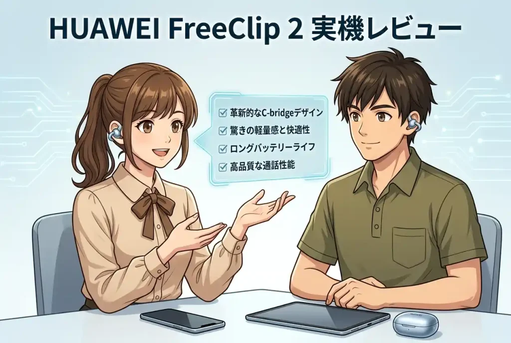HUAWEI FreeClip 2 実機レビュー|装着感・音質・音漏れの本音