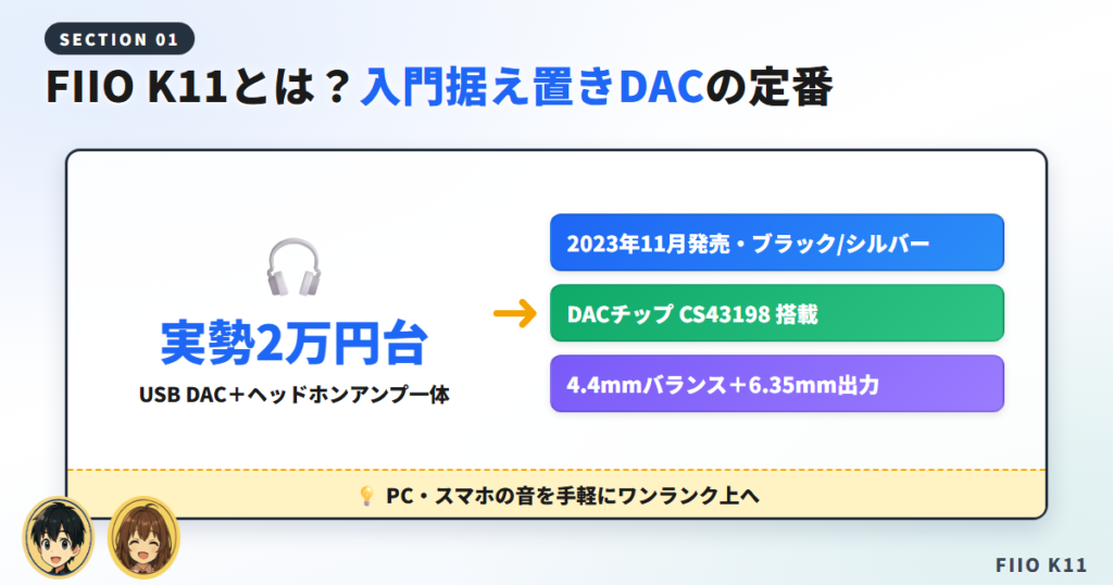 FIIO K11とはどんな製品?据え置きDAC入門の定番