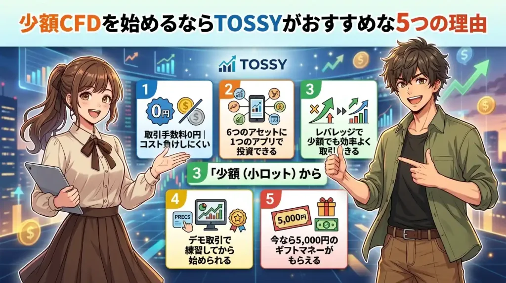 少額CFDを始めるならTOSSYがおすすめな5つの理由