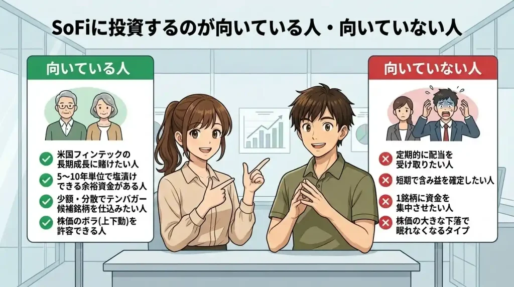 SoFiに投資するのが向いている人・向いていない人