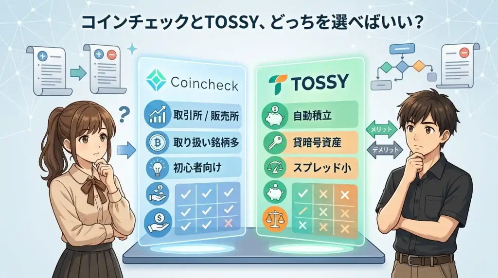 コインチェックとTOSSY、どっちを選べばいい?
