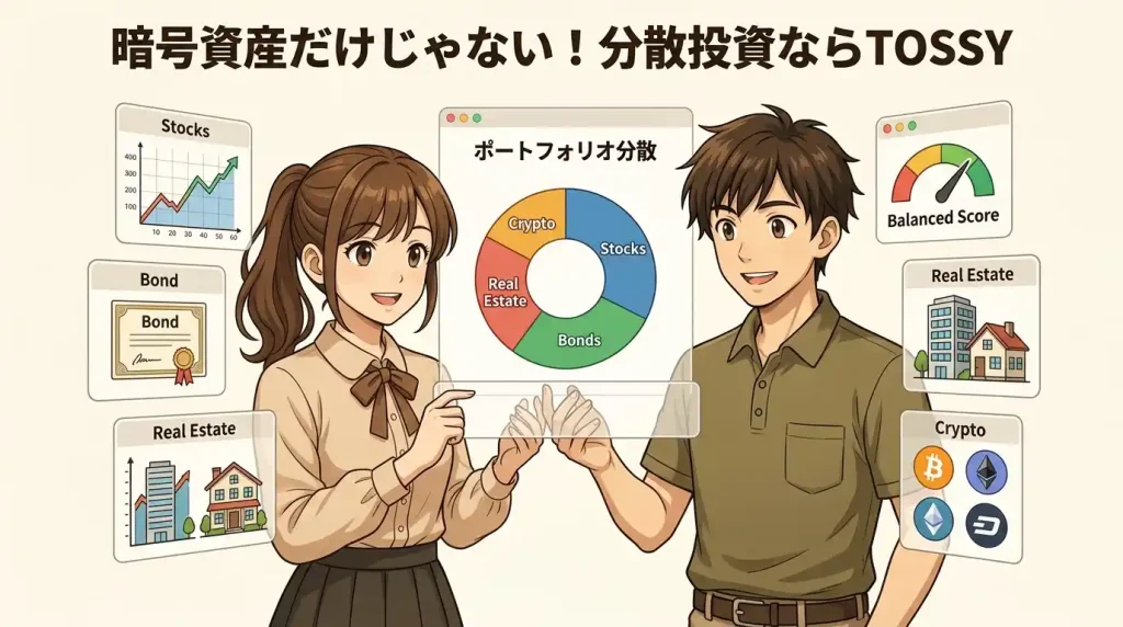暗号資産(仮想通貨)だけじゃない!分散投資ならTOSSY