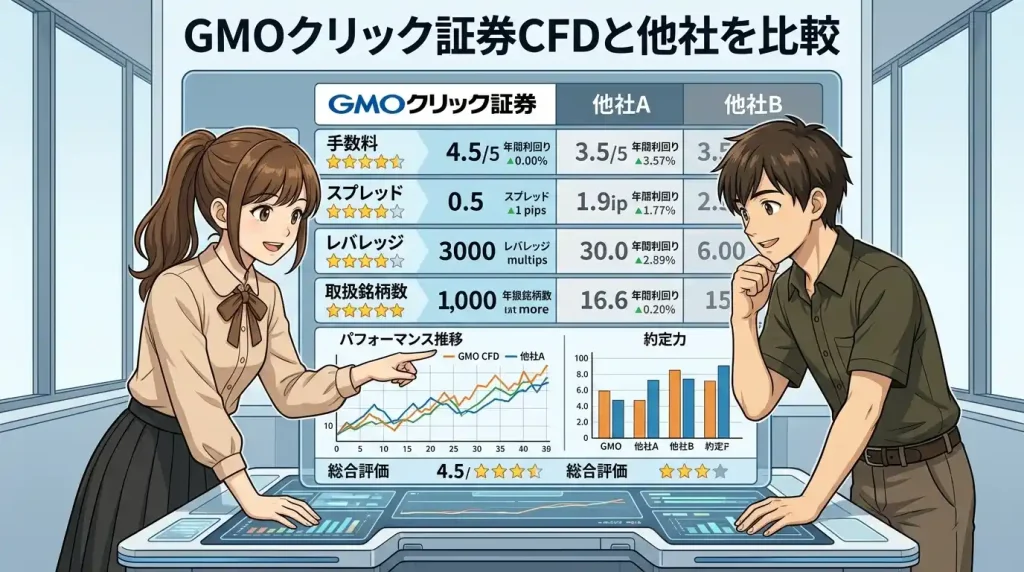 GMOクリック証券CFDと他社を比較