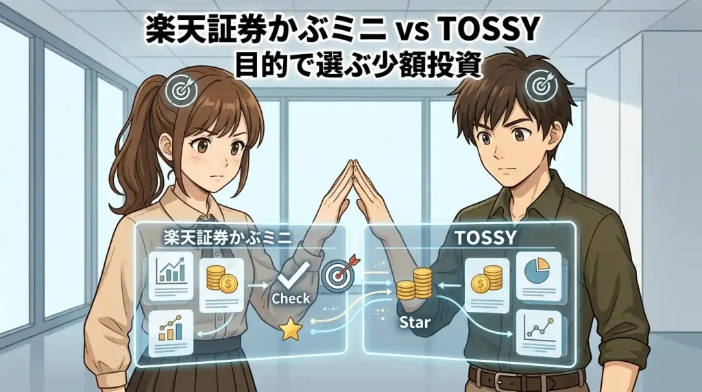 【比較表】楽天証券かぶミニ vs TOSSY｜目的で選ぶ少額投資