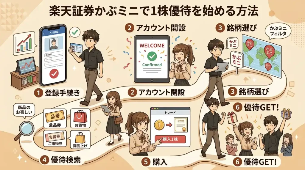 楽天証券かぶミニで1株優待を始める方法