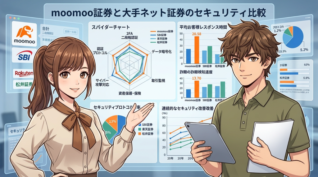 moomoo証券と大手ネット証券のセキュリティ比較