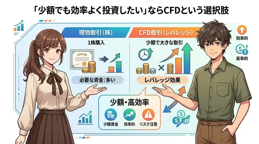 「少額でも効率よく投資したい」ならCFDという選択肢