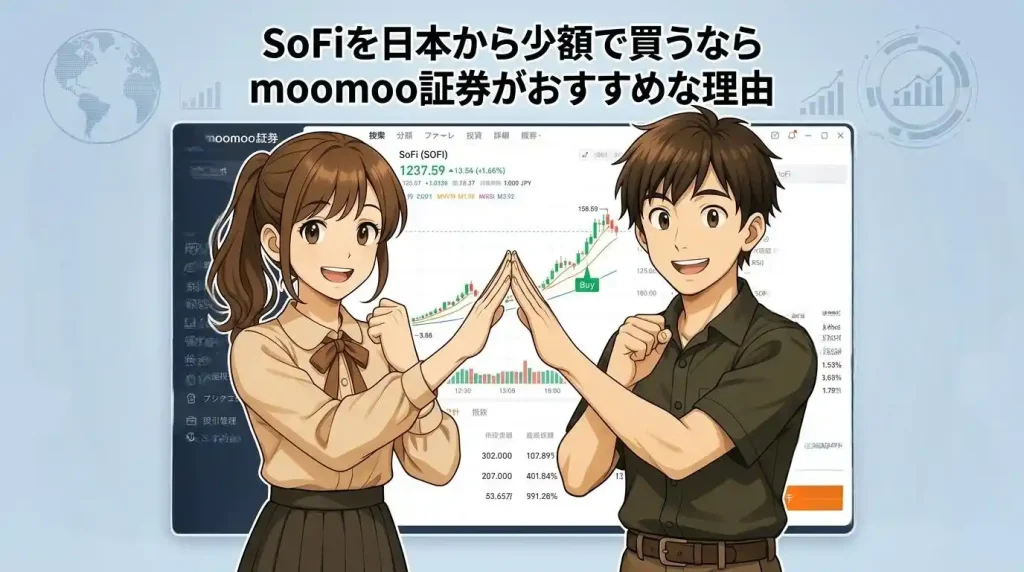 SoFiを日本から少額で買うならmoomoo証券がおすすめな理由