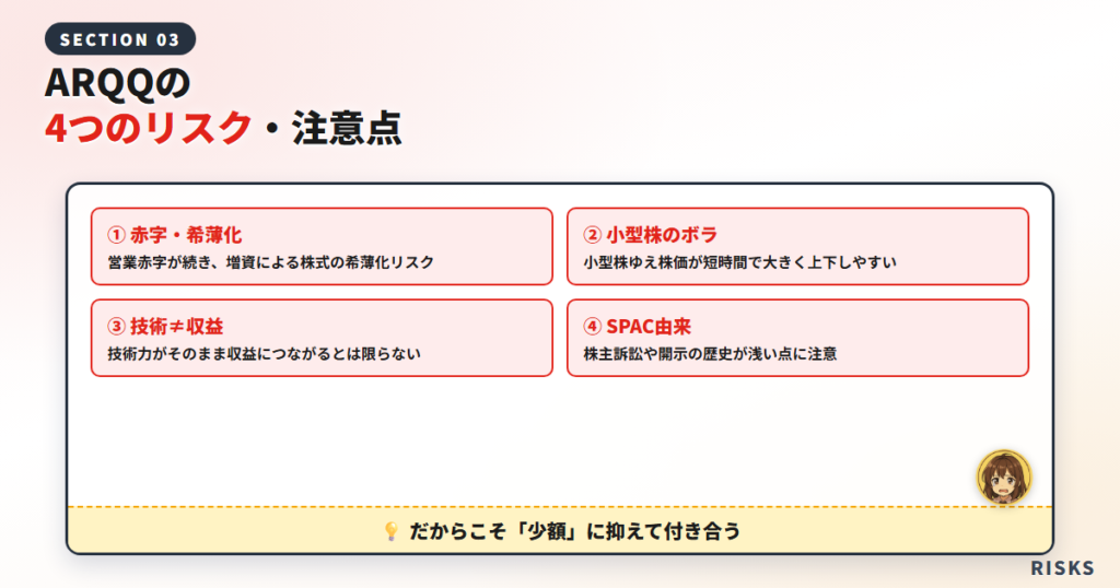 アーキット・クォンタムのリスクと注意点
