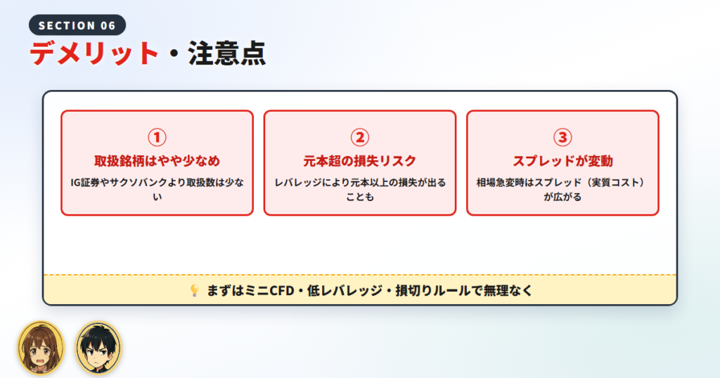 GMOクリック証券CFDのデメリット・注意点