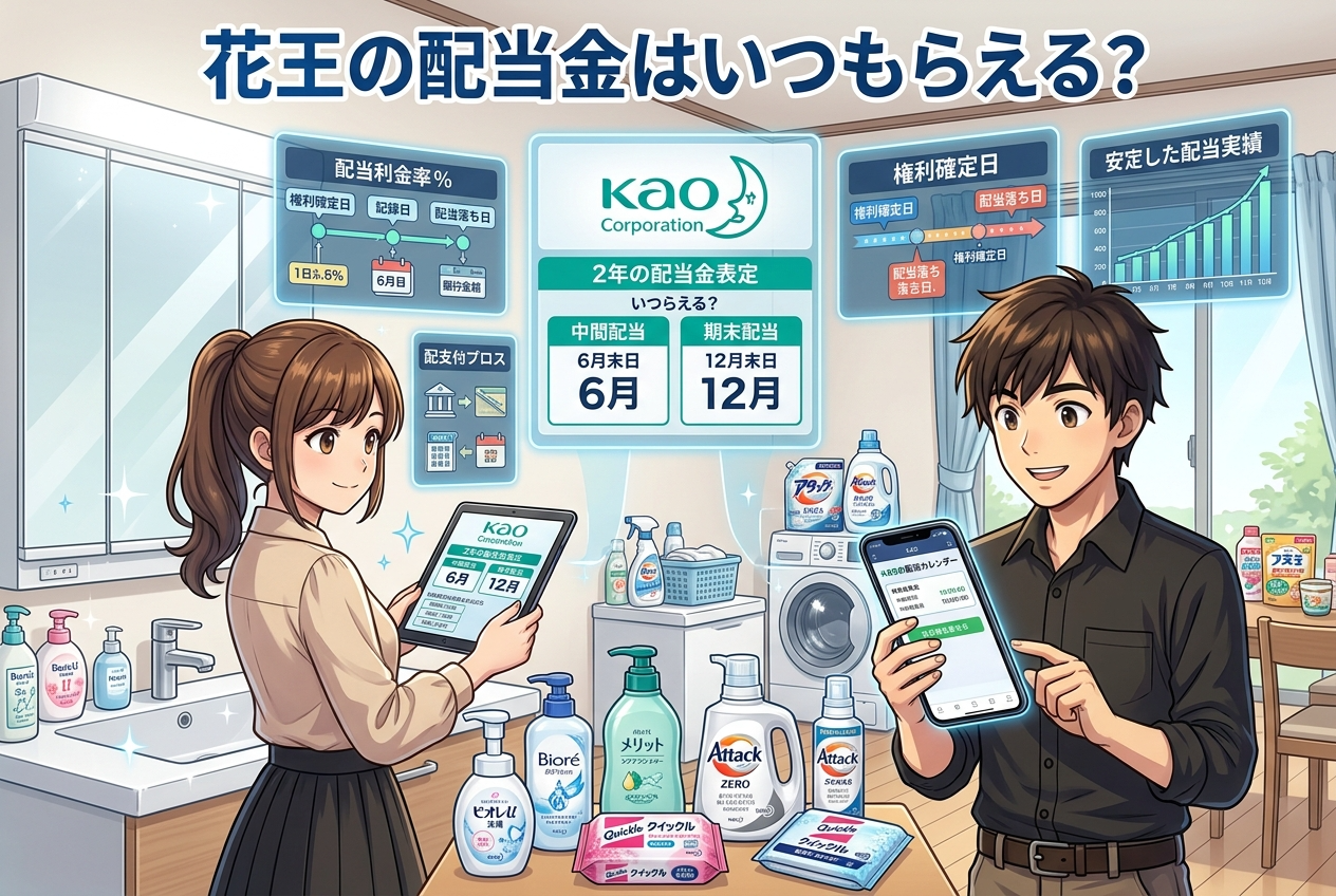 【最新】花王の配当金はいつもらえる？権利確定日・支払日・100株でいくらかを完全解説