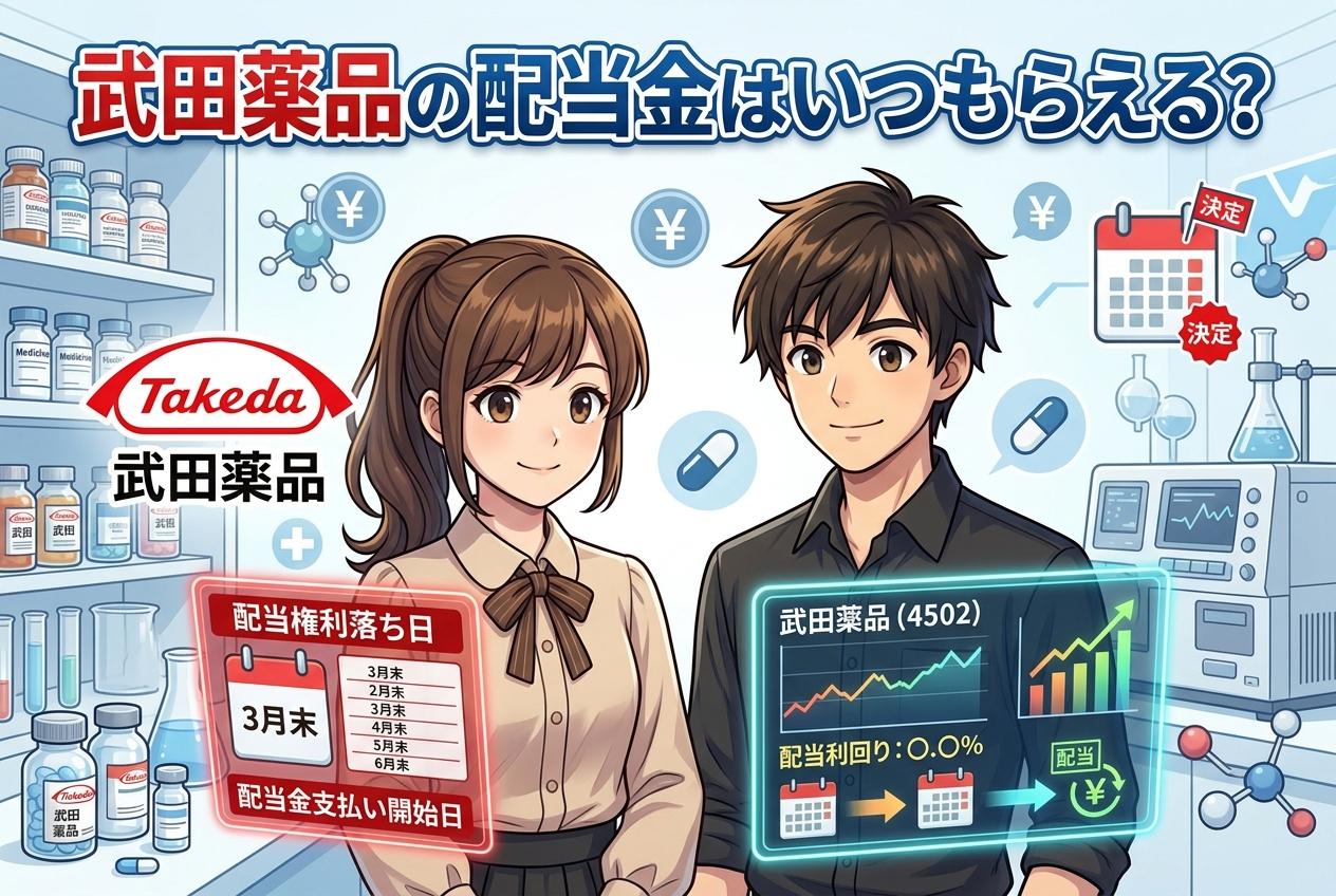 武田薬品の配当金はいつもらえる?時期・1株いくら・買い方を初心者向けに解説【4502】