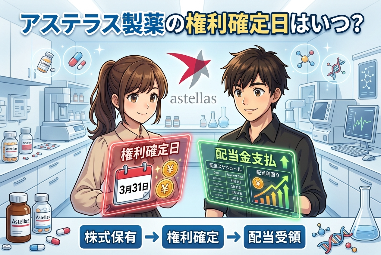 アステラス製薬の権利確定日はいつ？支払日・100株でいくらかを一次情報で解説