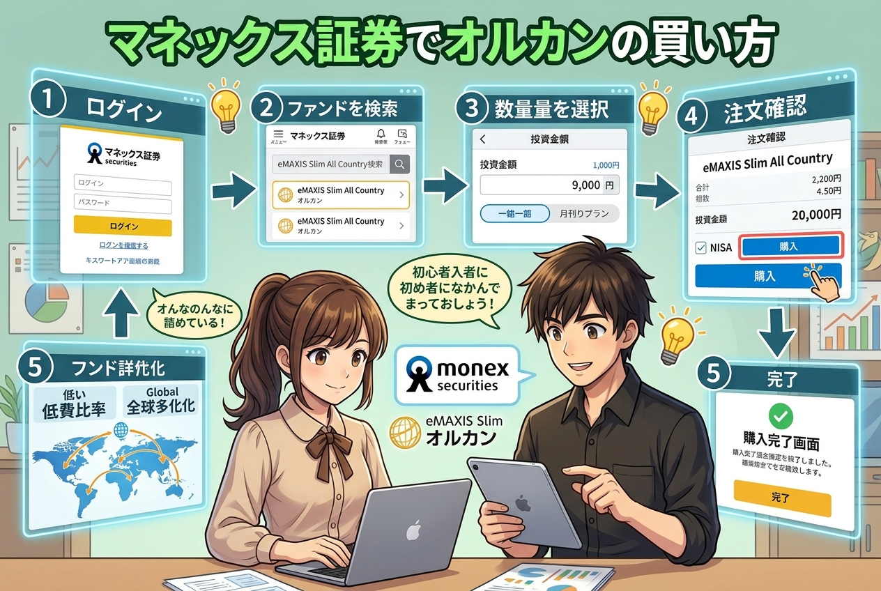 マネックス証券でオルカンの買い方｜NISA×dカード積立で手数料0円＆dポイントも貯まる【初心者向け】
