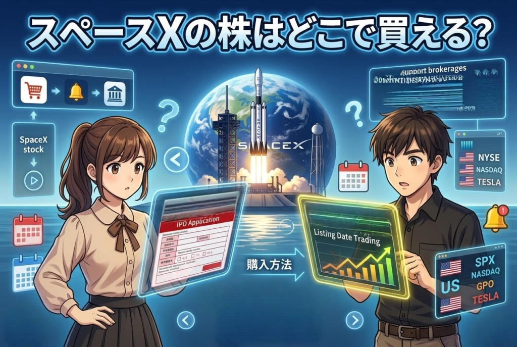 スペースXの株はどこで買える？上場後の買い方をマネックス証券で初心者向けに解説