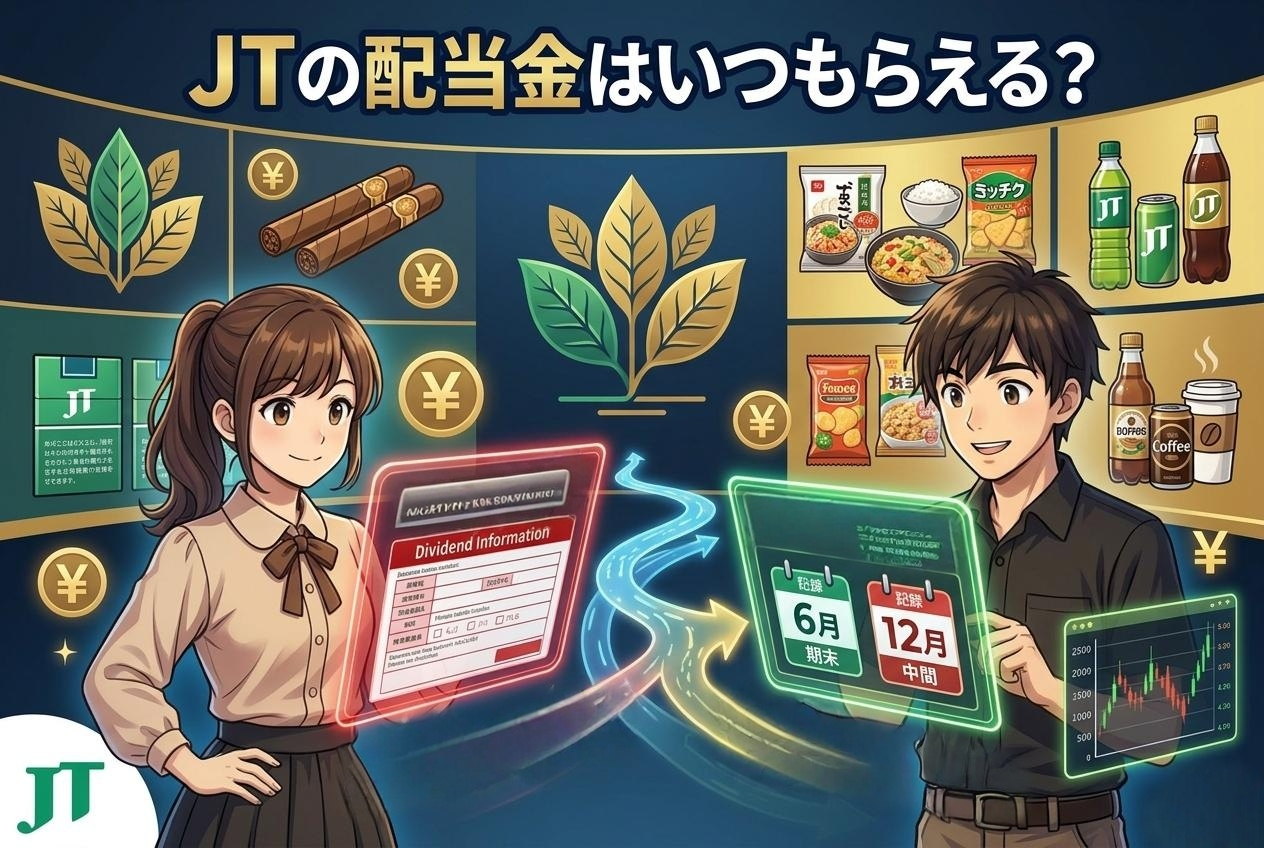 JTの配当金はいつもらえる?権利確定日・支払日・1株いくらを解説【2026年最新】