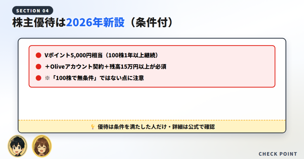 【株主優待】三井住友FGは2026年に優待を新設（条件に注意）