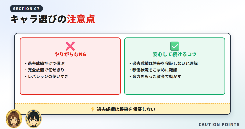 キャラ選びの注意点
