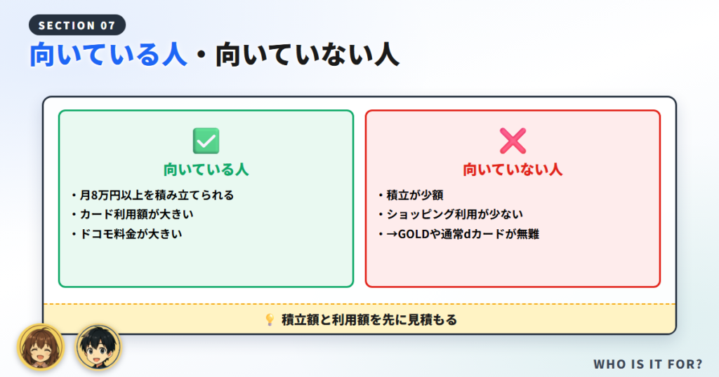 PLATINUM積立が向いている人・向いていない人