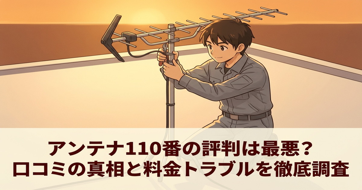 アンテナ110番の評判は最悪？口コミの真相と料金トラブルを徹底調査