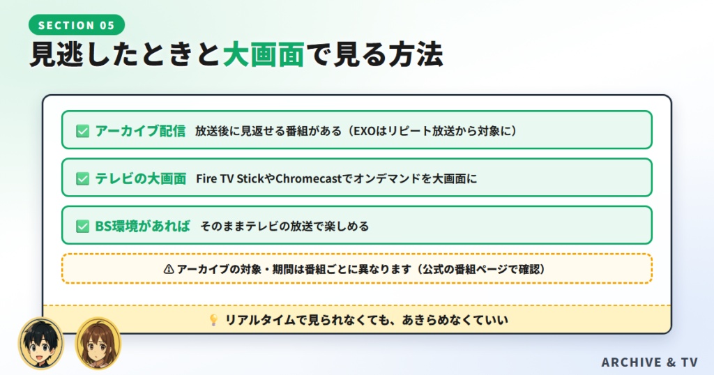 見逃したときはどうする？