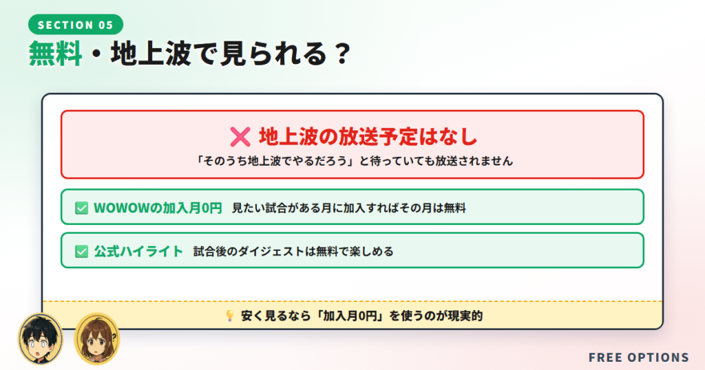 無料・地上波で見られる？