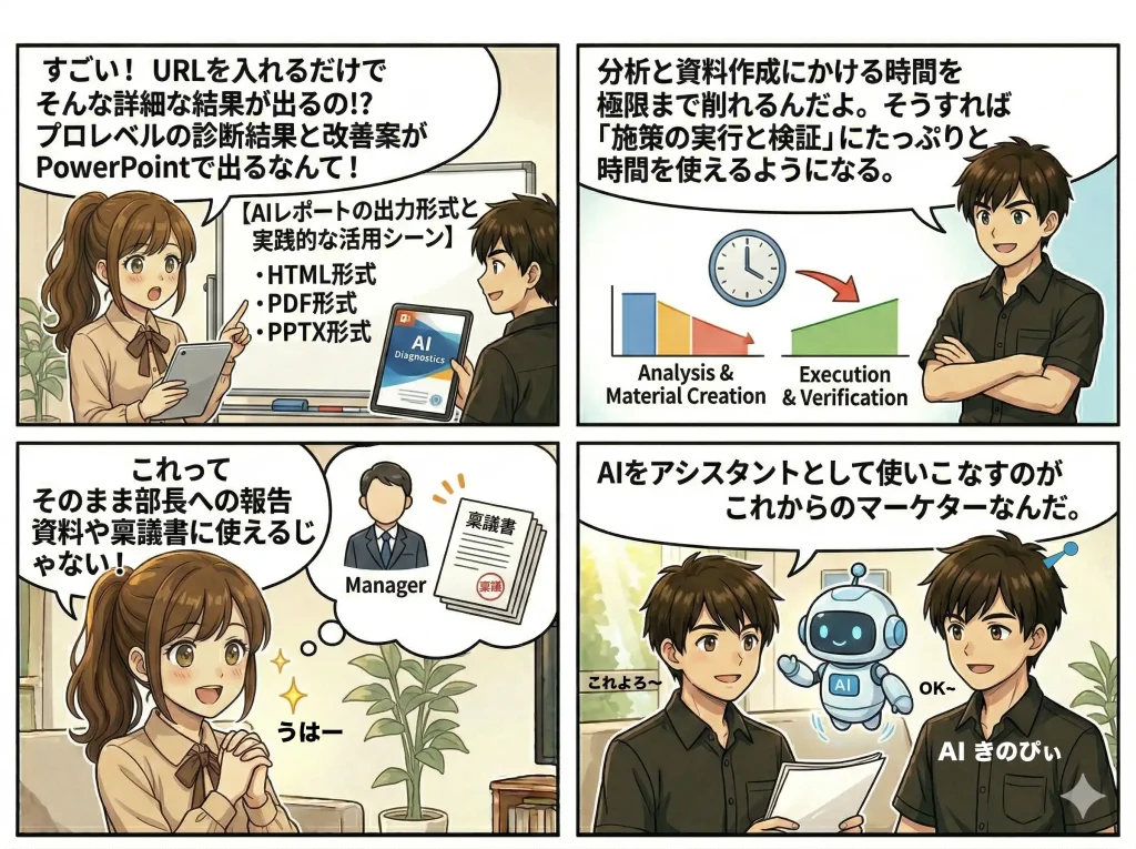 【Point 2】「ヒートマップを見て悩む」は卒業！AI診断が改善案を自動出力